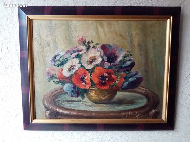 Tableau de Madeleine Lasibille Née en 1879. Nature morte aux fleurs