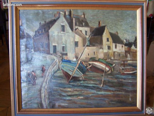 Tableau ancien akira Tanaka peintre japonais