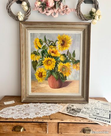 Tableau " Tournesols " huile sur toile