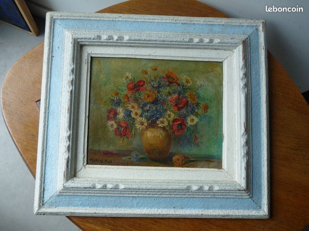 Tableau ancien huile sur toile bucolique