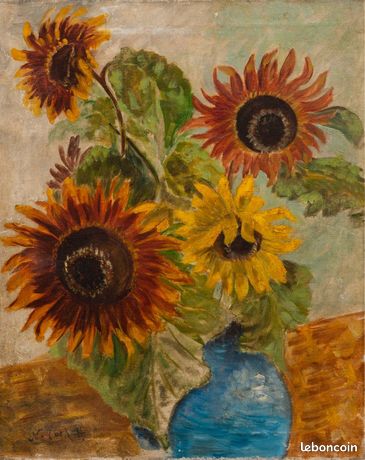 Tableau huile sur toile ancien post impressionniste