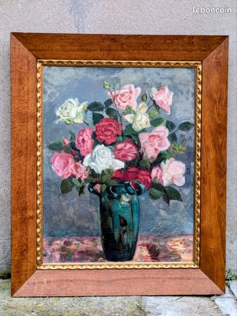 Ancienne Peinture Toile Encadrément bois