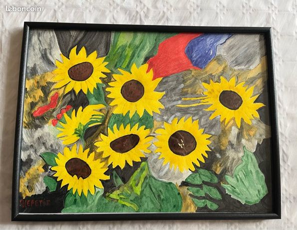 Tableau tournesol aquarelle
