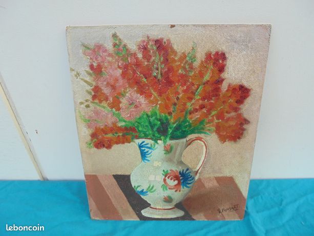 Tableau " Vase et fleurs " signé