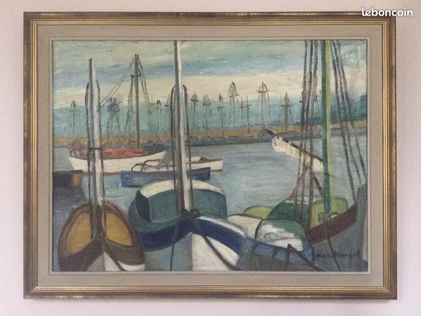 Maiten MANGEOL 1903-2003.Le Lavandou.Huile sur toile.SBD.53x72.Cadre
