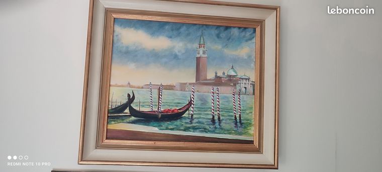 Huile sur toile originale seconde moitié du XX e siècle :VENISE