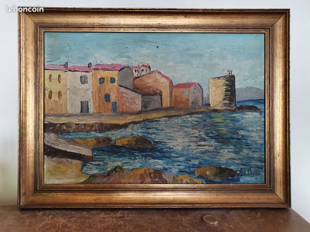 Tableau le vieux port de saint tropez signé ALBAT