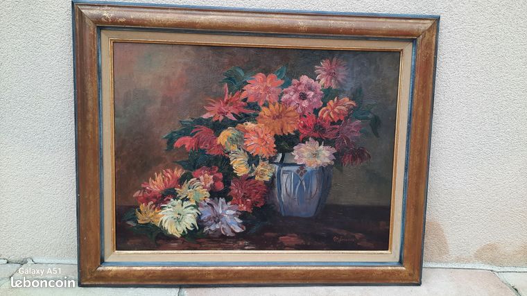 Tableau peinture grand format signé