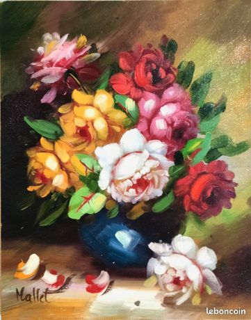 Fleurs – Huile sur toile d'Edouard Mallet