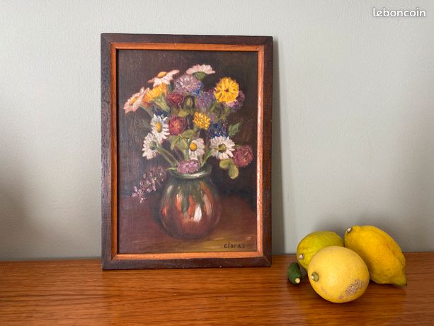 Tableau bouquet signé CLARAZ