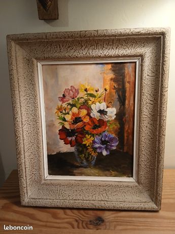 Tableau de fleurs huile sur toile