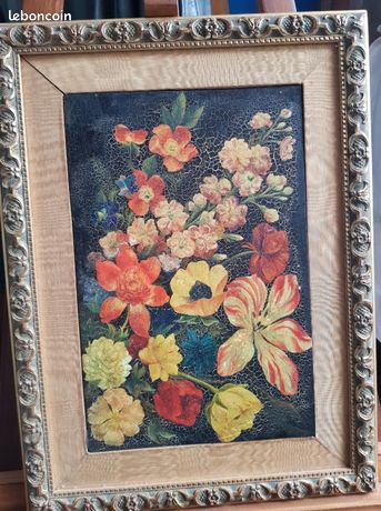 Tableaux anciens peinture huile craquelée