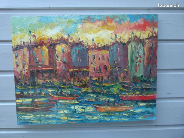 Peinture Marseille signée Antoine Bogey