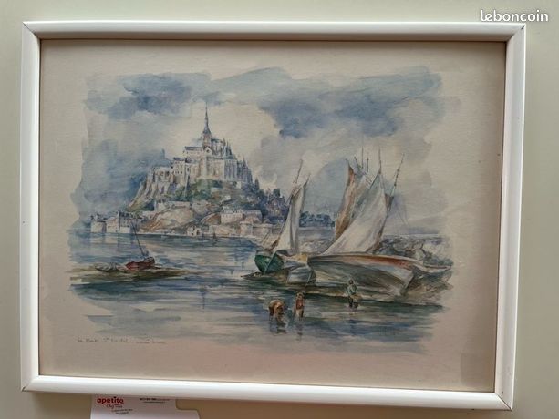 Tableau Aquarelle, Mont-Saint-Michel