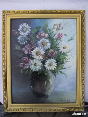 TABLEAU 39,50x31,50cm -- Huile -- 1975 -- signé