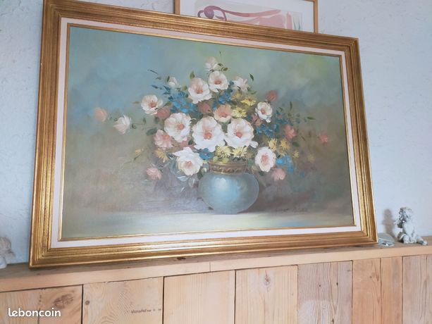 Tableau ancien fleurs