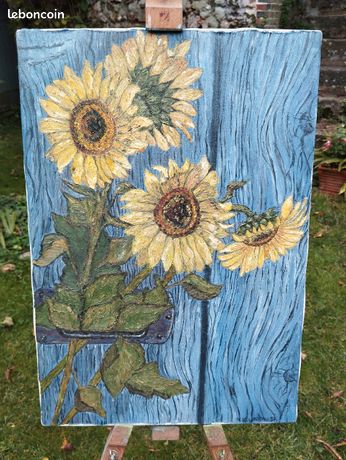 "Tournesols" - Huile sur Toile Originale - Signée