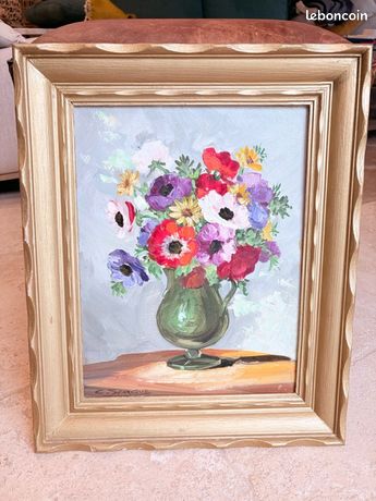 Tableau nature morte florale par C. Sargue